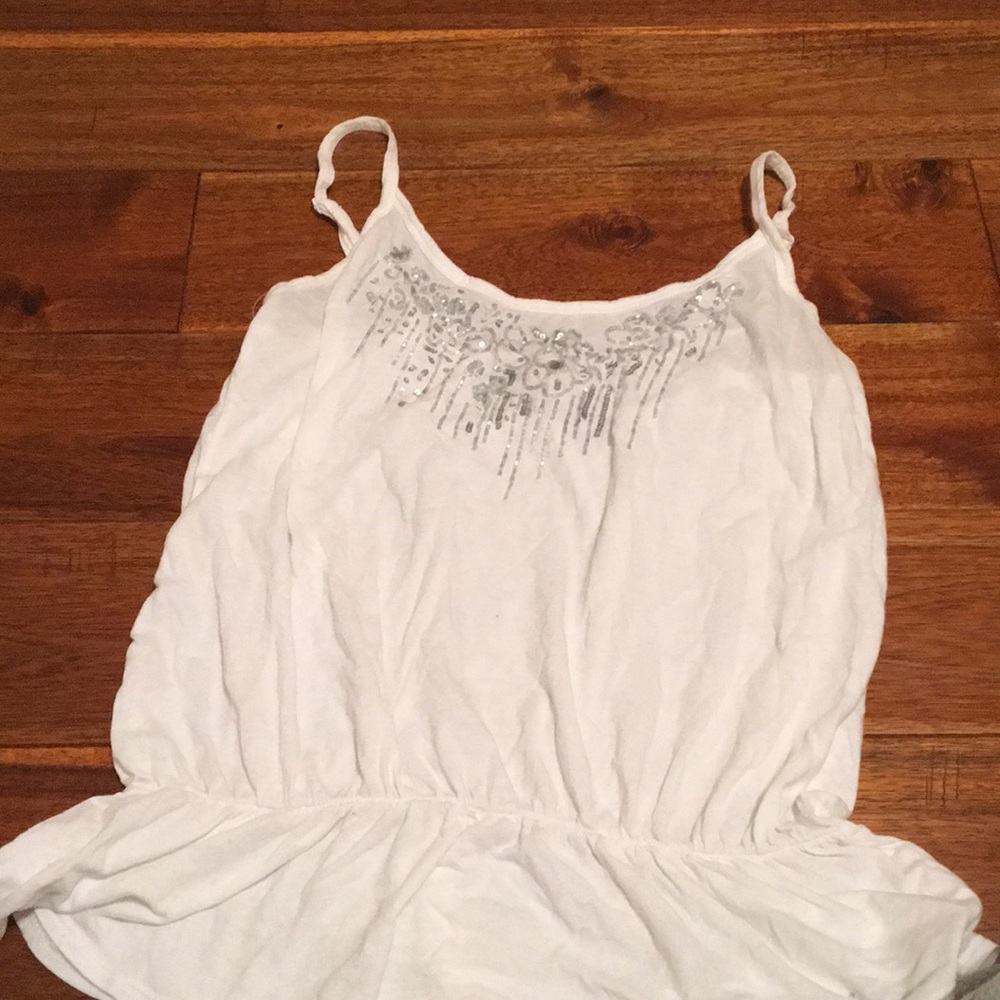 White peplum tank top